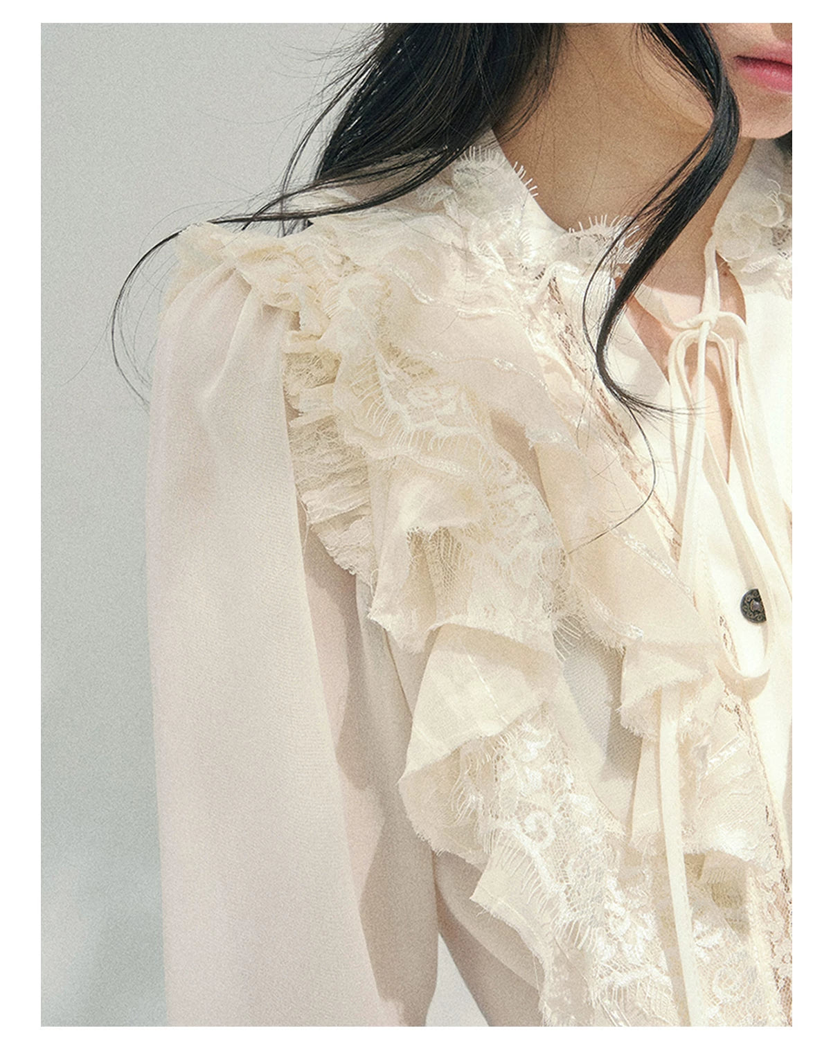 Vintage Lace Ruffle Shirt
