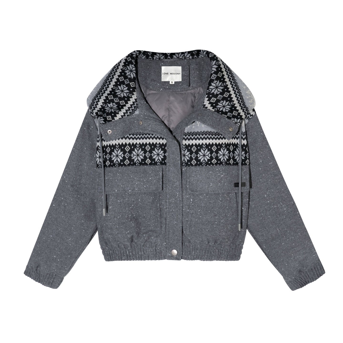 Wool-Blend Hooded Down Jacket