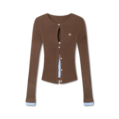Fake Two-Piece Perth Knit Cardigan - CHINASQUAD