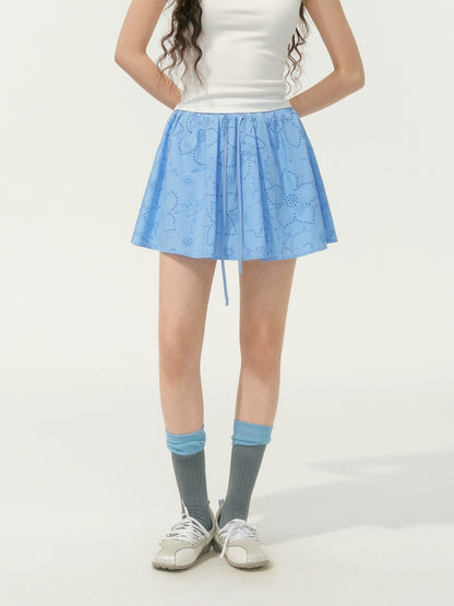 Collar Cut-Out Floral Shirt &amp; Skirt Set