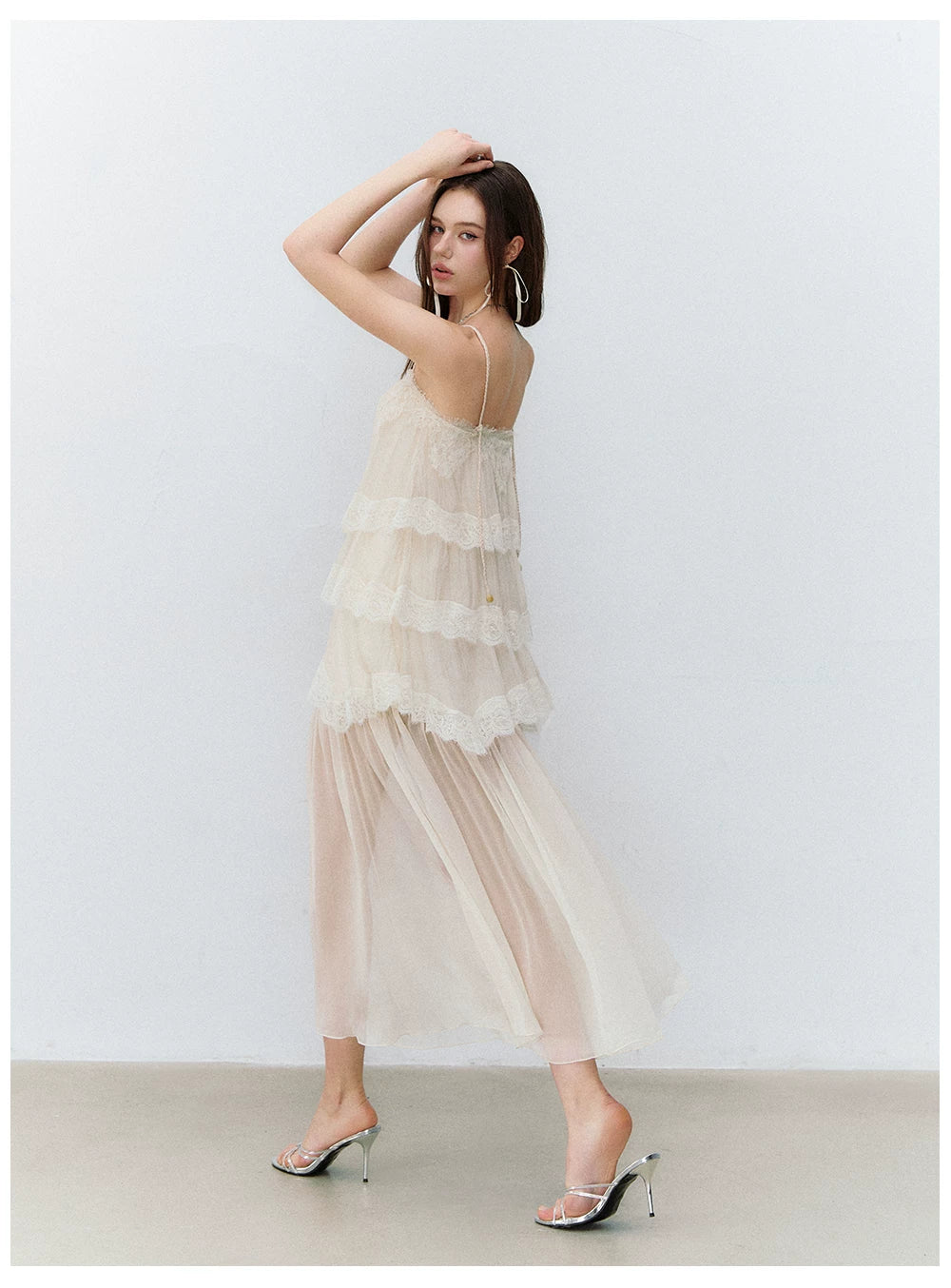 Ethereal Layered Ruffle Camisole &amp; Midi Skirt Set