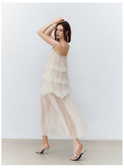 Ethereal Layered Ruffle Camisole &amp; Midi Skirt Set