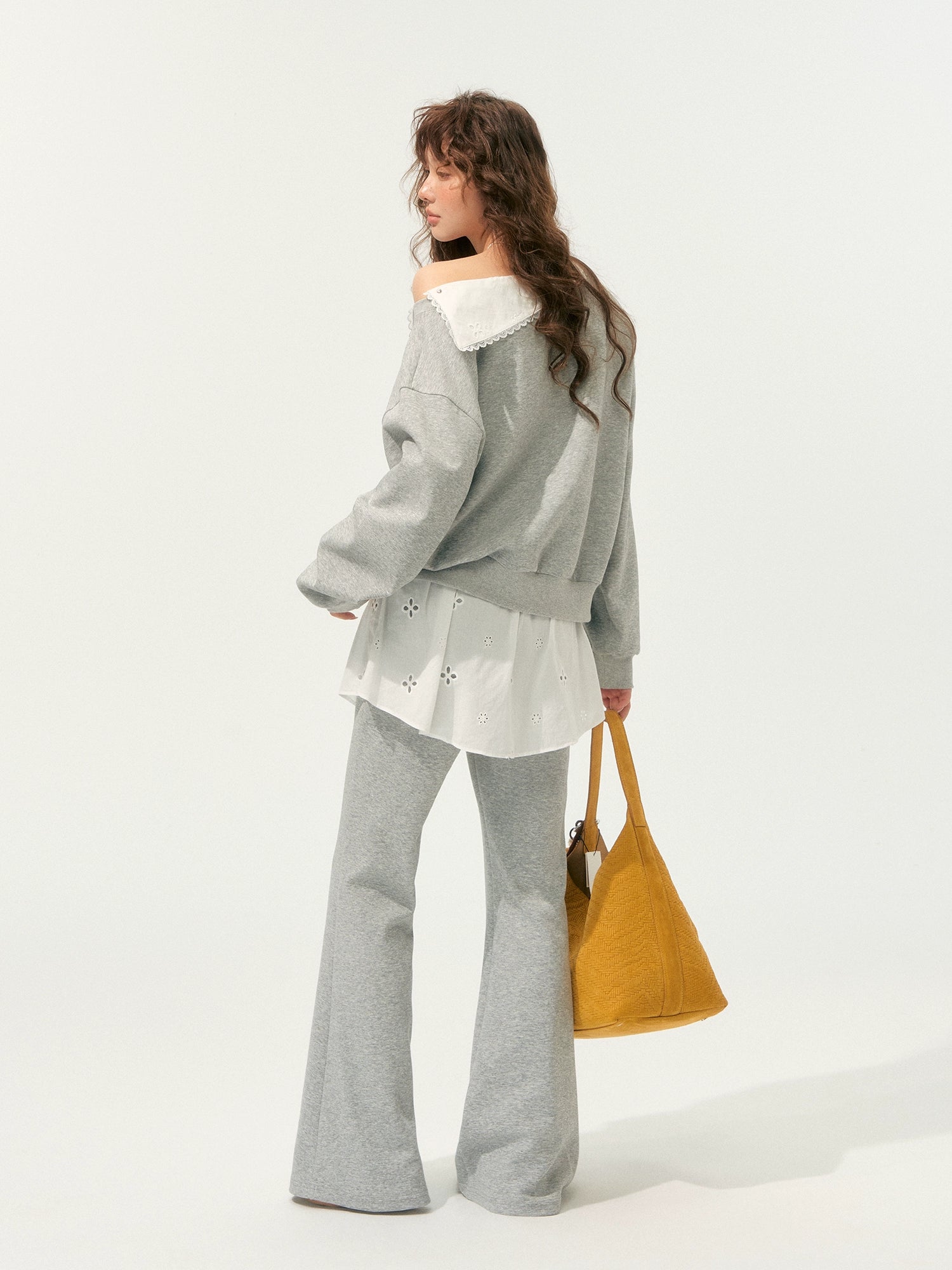 Detachable Spliced Collar Sweatshirt