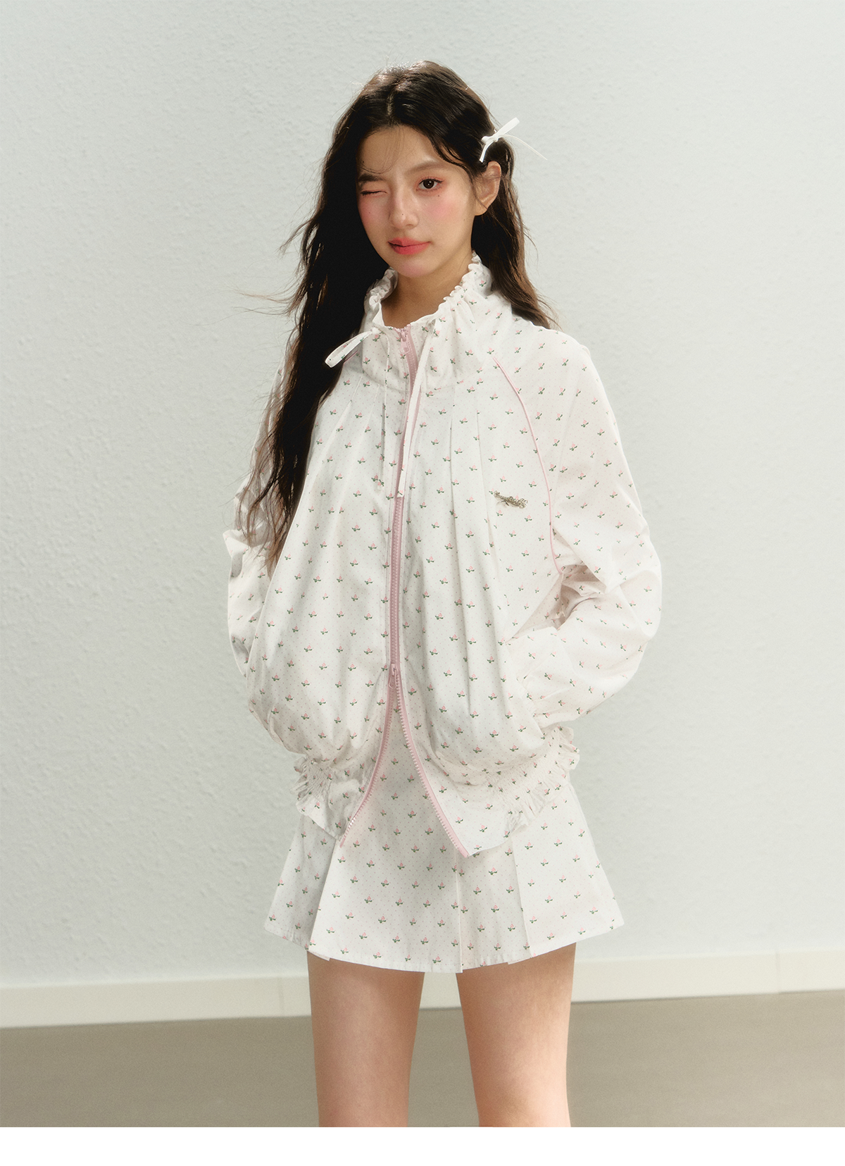 Floral Jacket &amp; Mini Skirt Set - CHINASQUAD