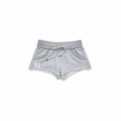Camo Contrast Bone Embroidery Cotton Sweat Shorts