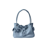 Pebbled Leather Drawstring Cloud Shoulder Bag ECODAY