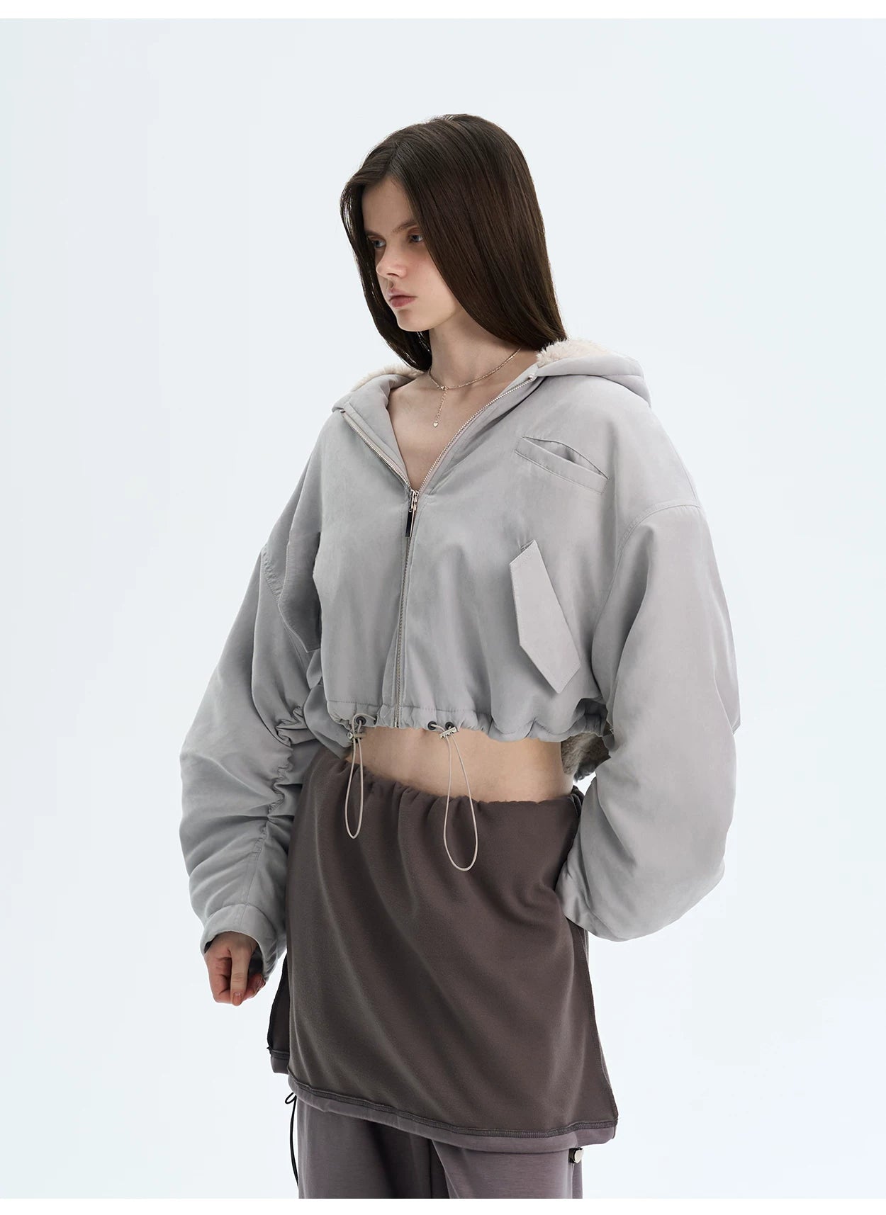 Retro Eco Faux-Fur Cropped Hooded Parka