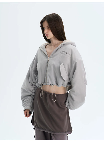 Retro Eco Faux-Fur Cropped Hooded Parka