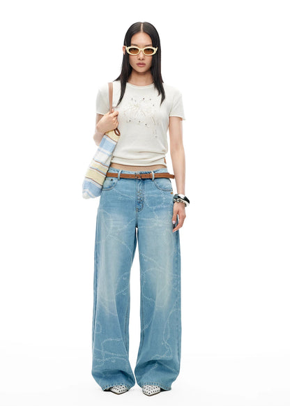 Firework Embroidered Silk Linen Tee
