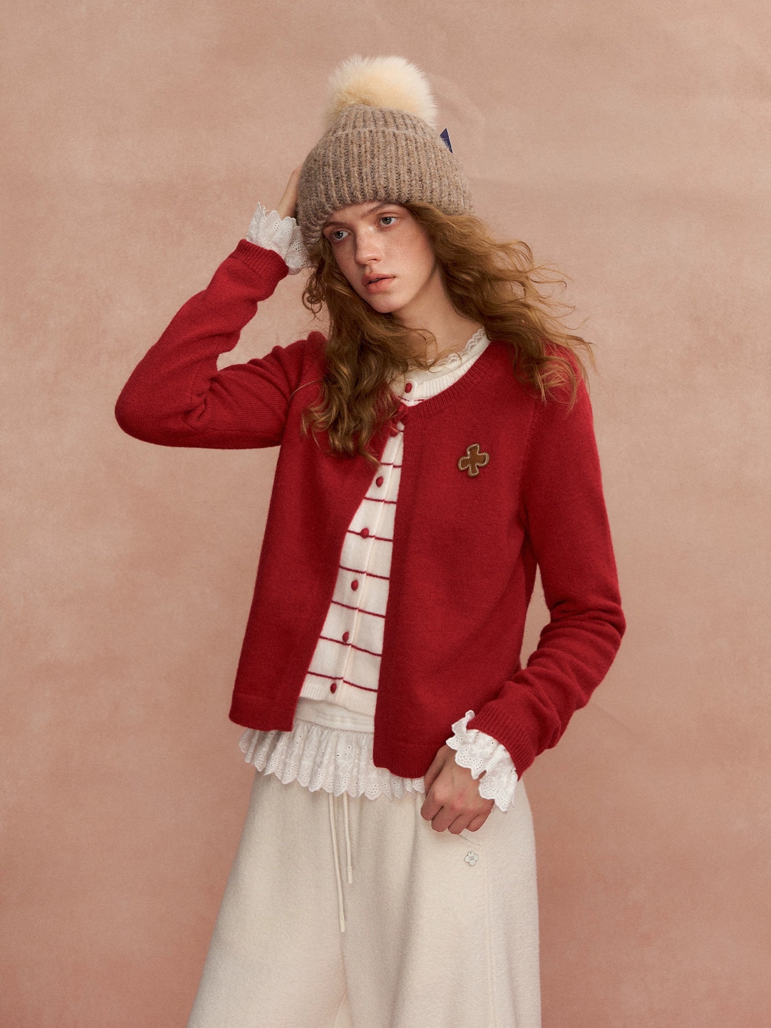 Two-Piece Effect Striped Cardigan