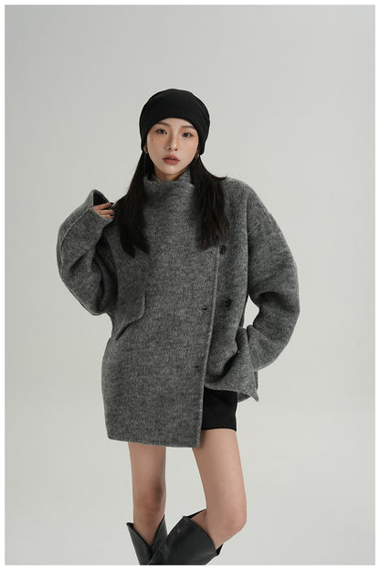 Double-Faced Wool Cape Jacket
