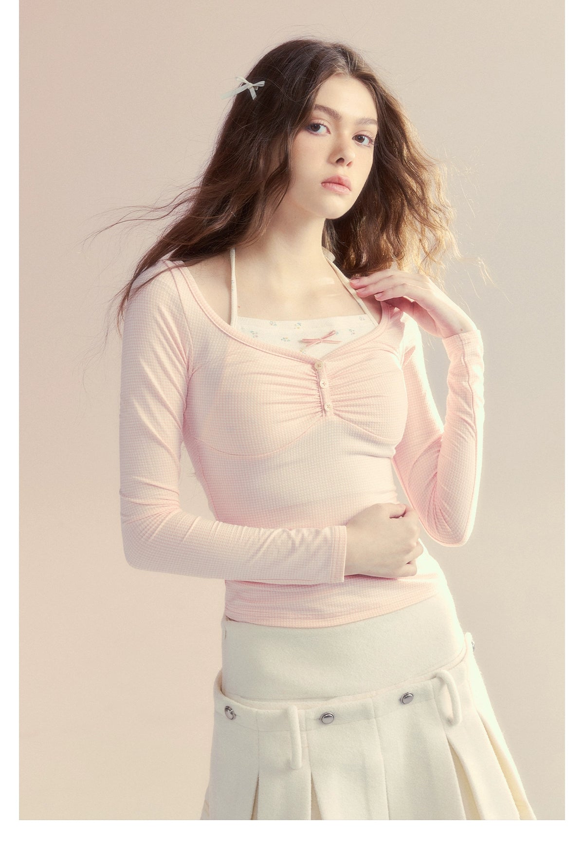 Pink 2-in-1 Long-sleeved Base Shirt - CHINASQUAD