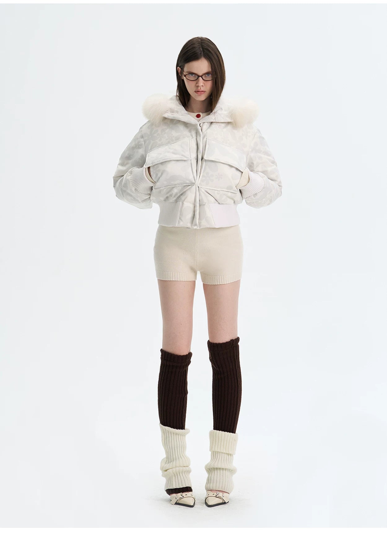 Vintage Printed Short Down Jacket