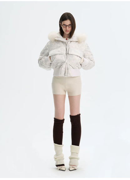 Vintage Printed Short Down Jacket