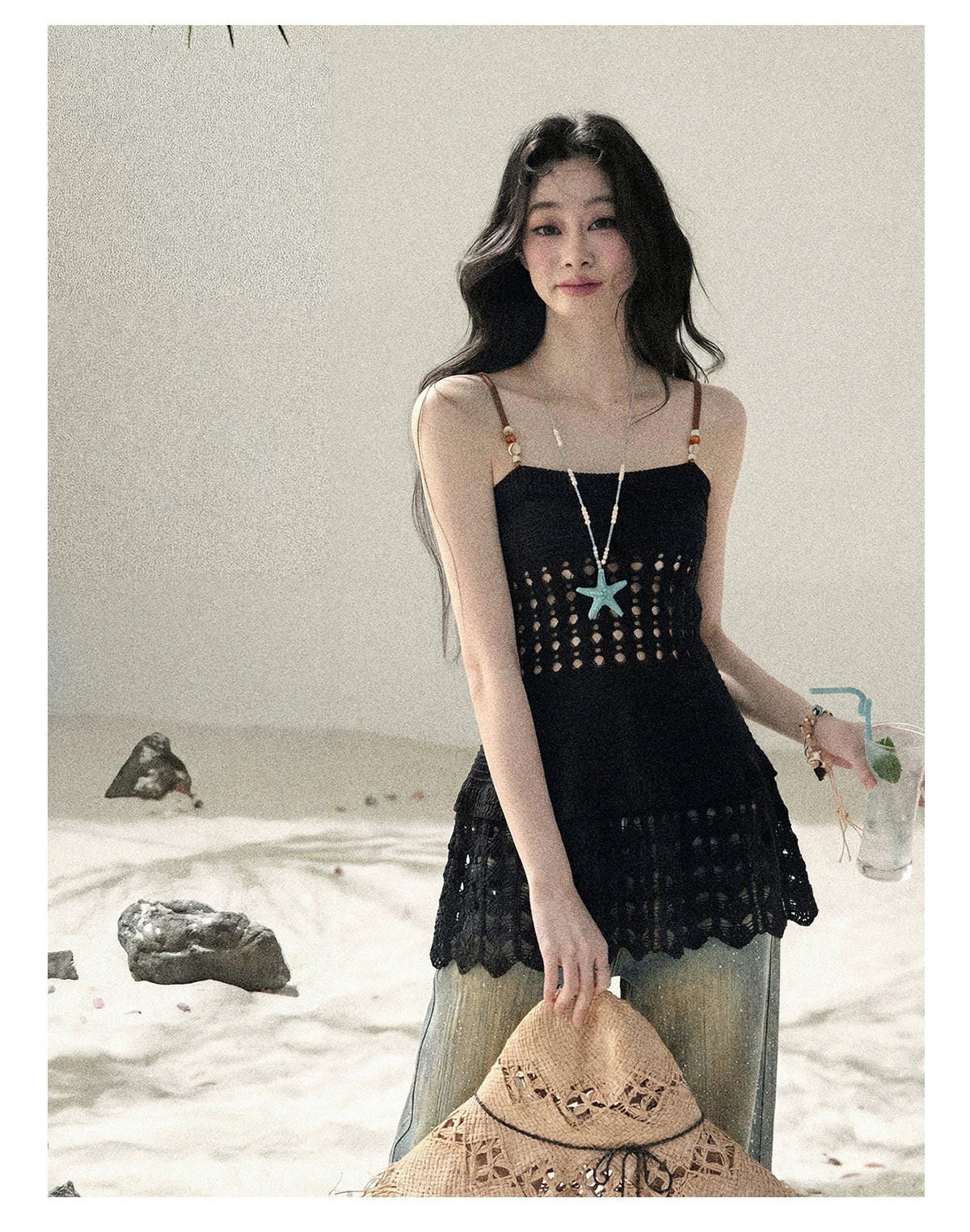 “The Space Between” Open-Shoulder Knit Camisole