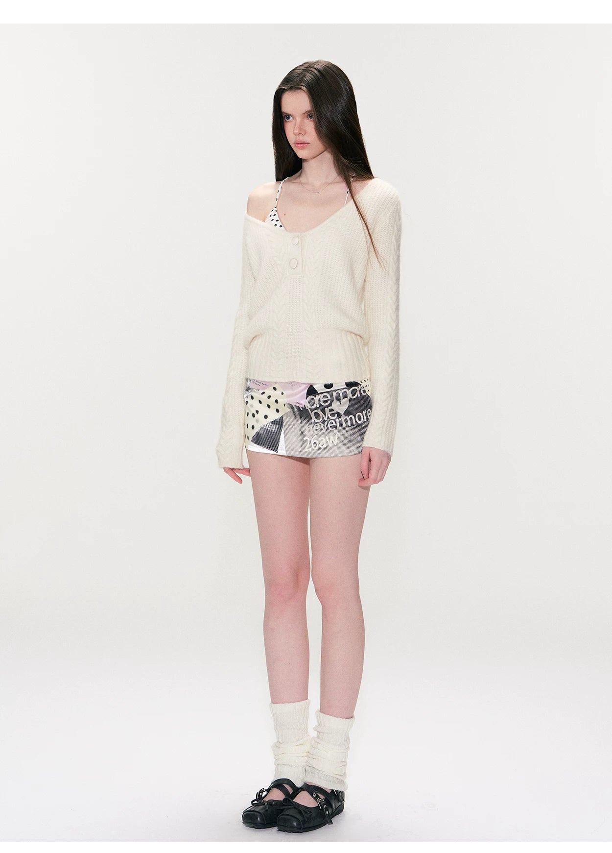 Vintage Cable-Knit V-Neck Sweater