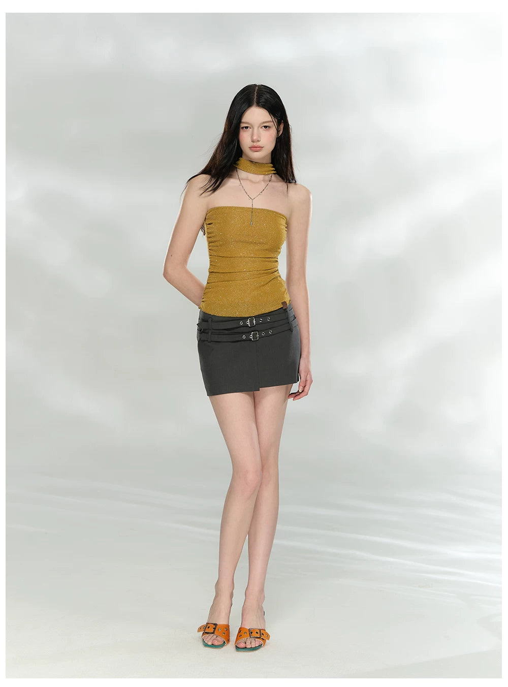 Asymmetric Tailored Mini Skirt