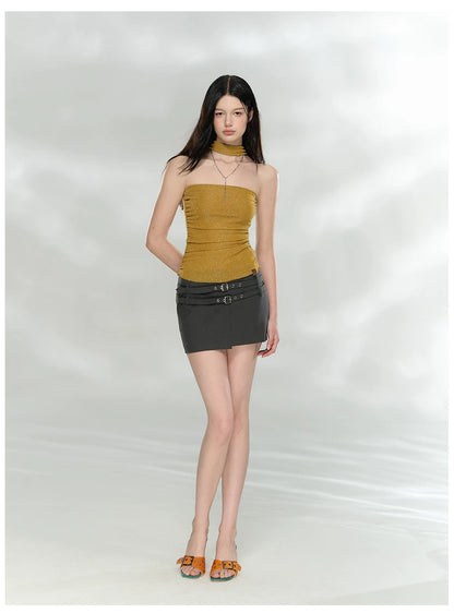 Asymmetric Tailored Mini Skirt