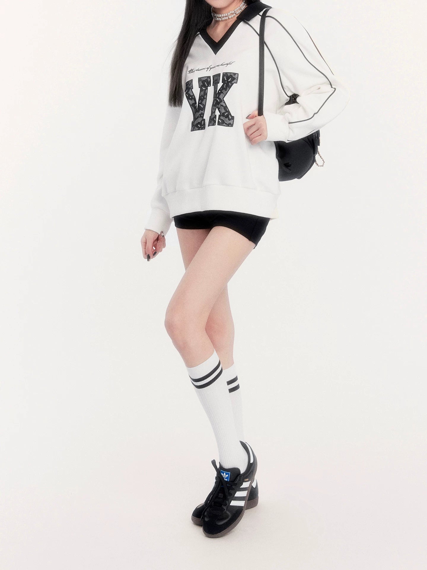 Retro Fleece-Lined Oversized Sweatshirt