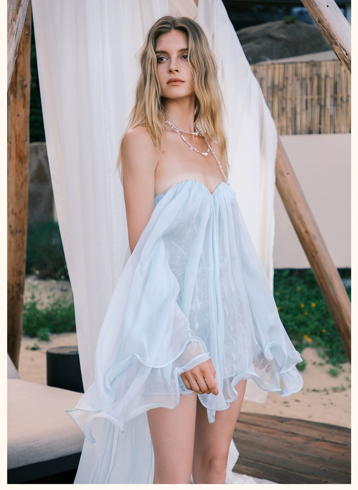 Thiri Chiffon Strapless Mini Dress