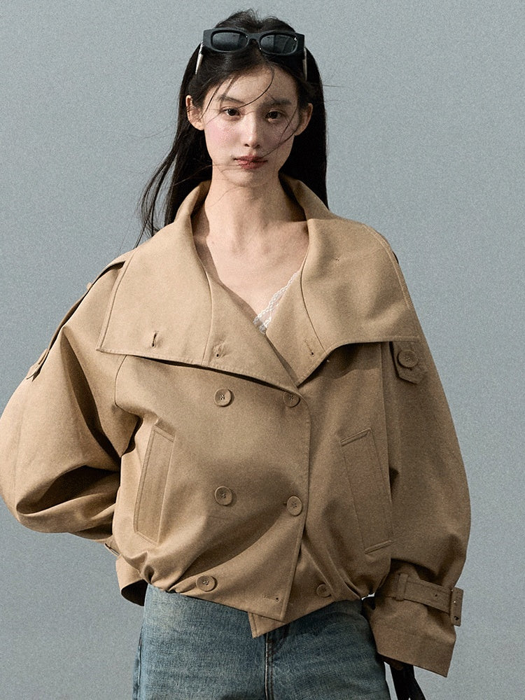 Lyocell Cotton Cropped Trench | Final Sale