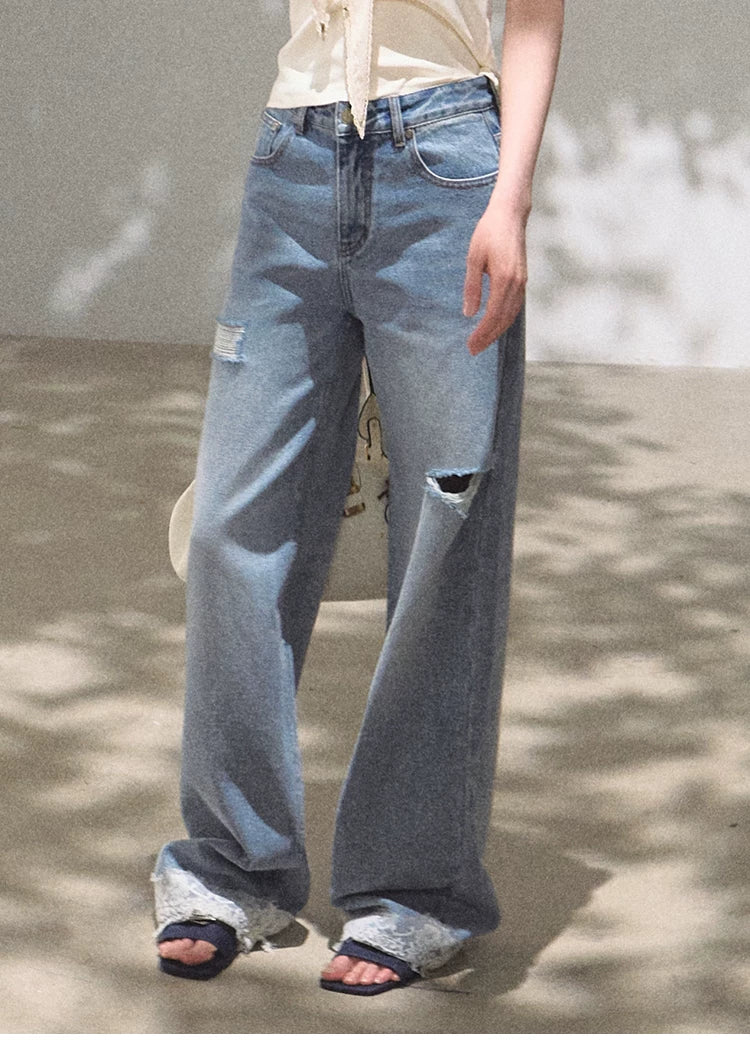 Sunny Trail Bohemian Wide-Leg Jeans