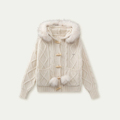 Textured Cable-Knit Wool Sweater