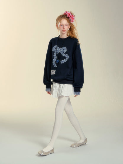 Embroidered Origami Bow Sweatshirt