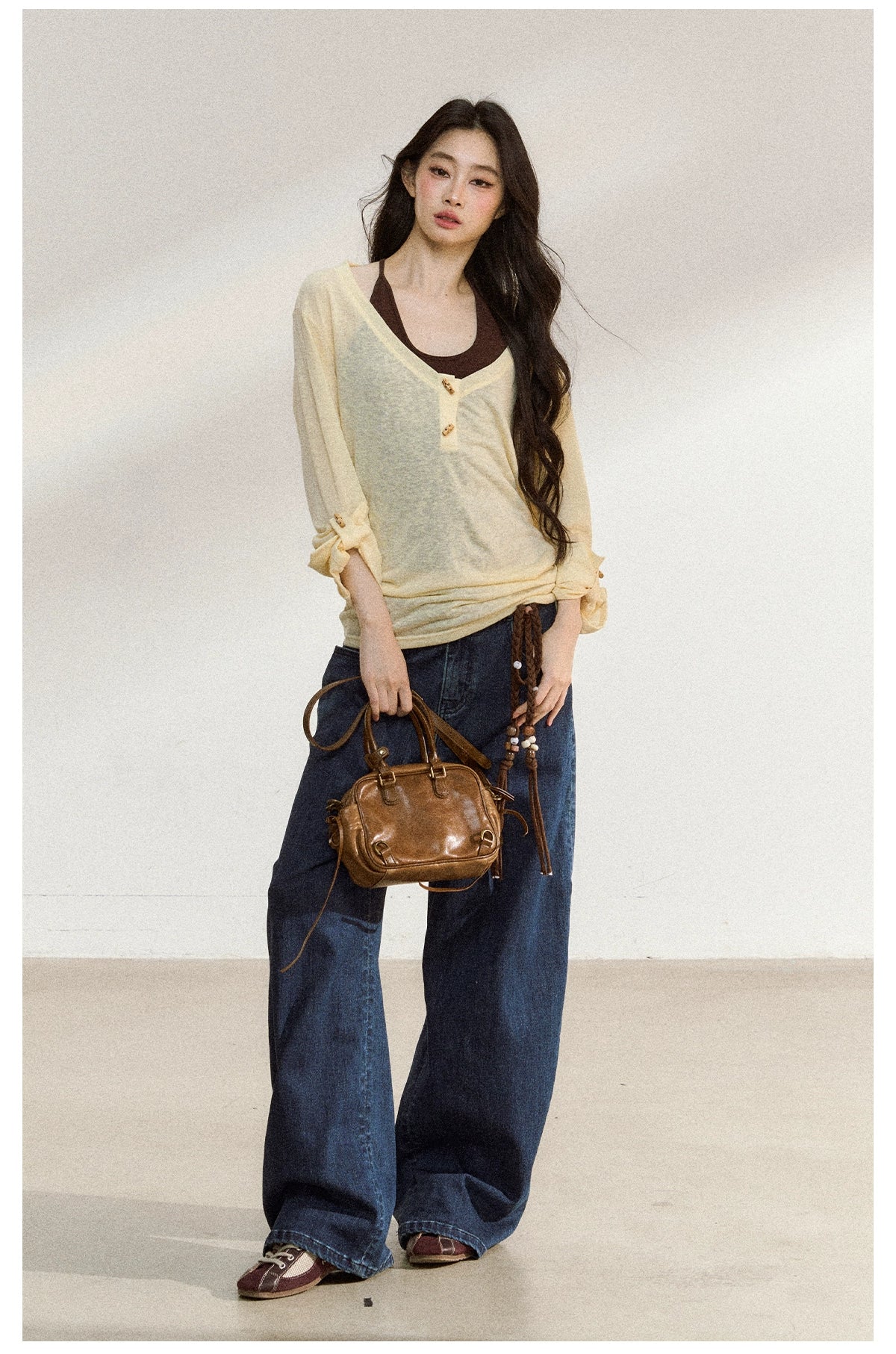 Classic Indigo High-Stretch Wide-Leg Jeans