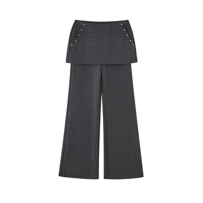 Lace Spliced Fake Two-Piece Knit Sweater