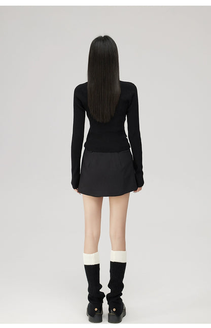 Fake Two Piece Knit Halter Blouse
