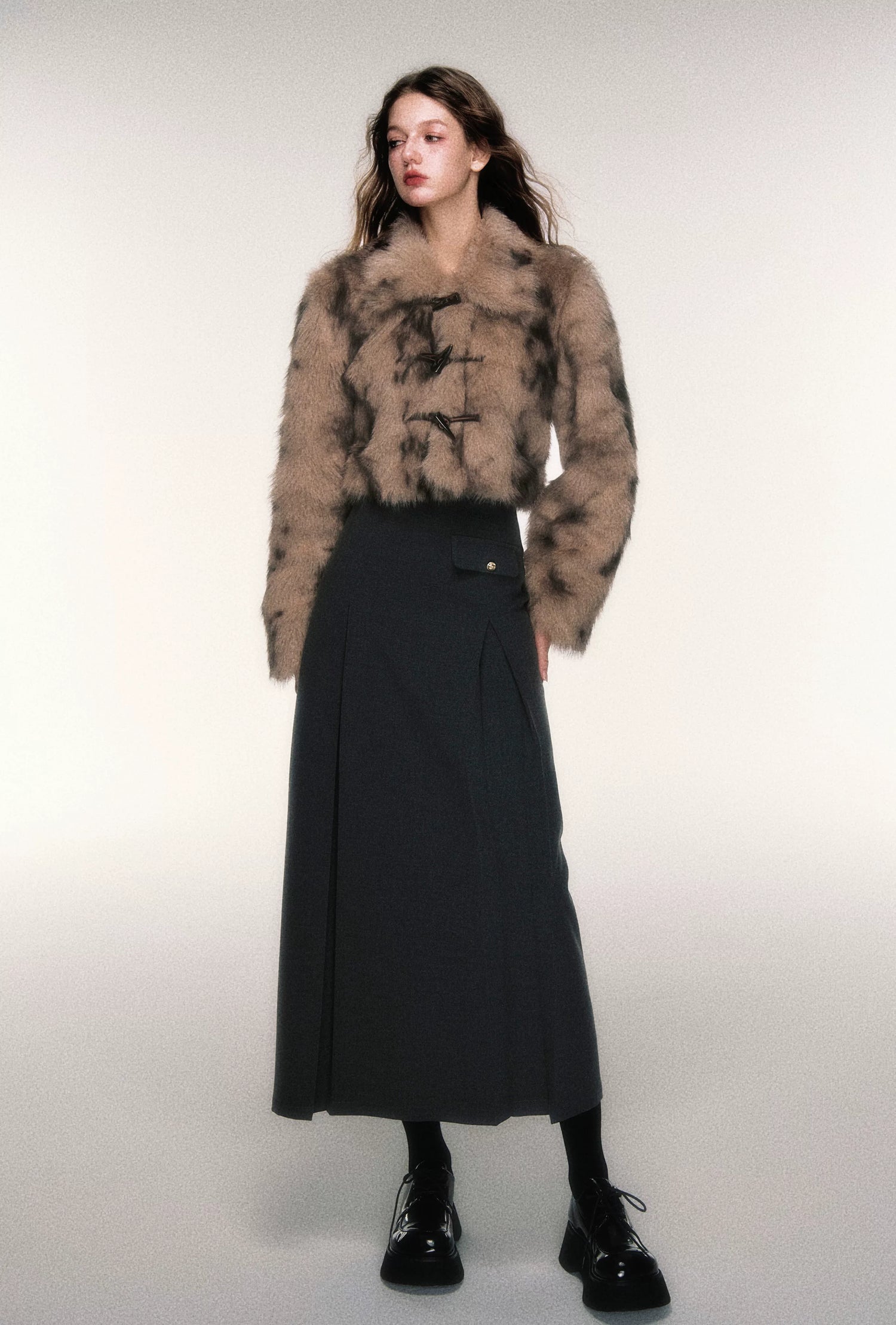 Sweet-Cool Leopard Faux Fur Cropped Jacket