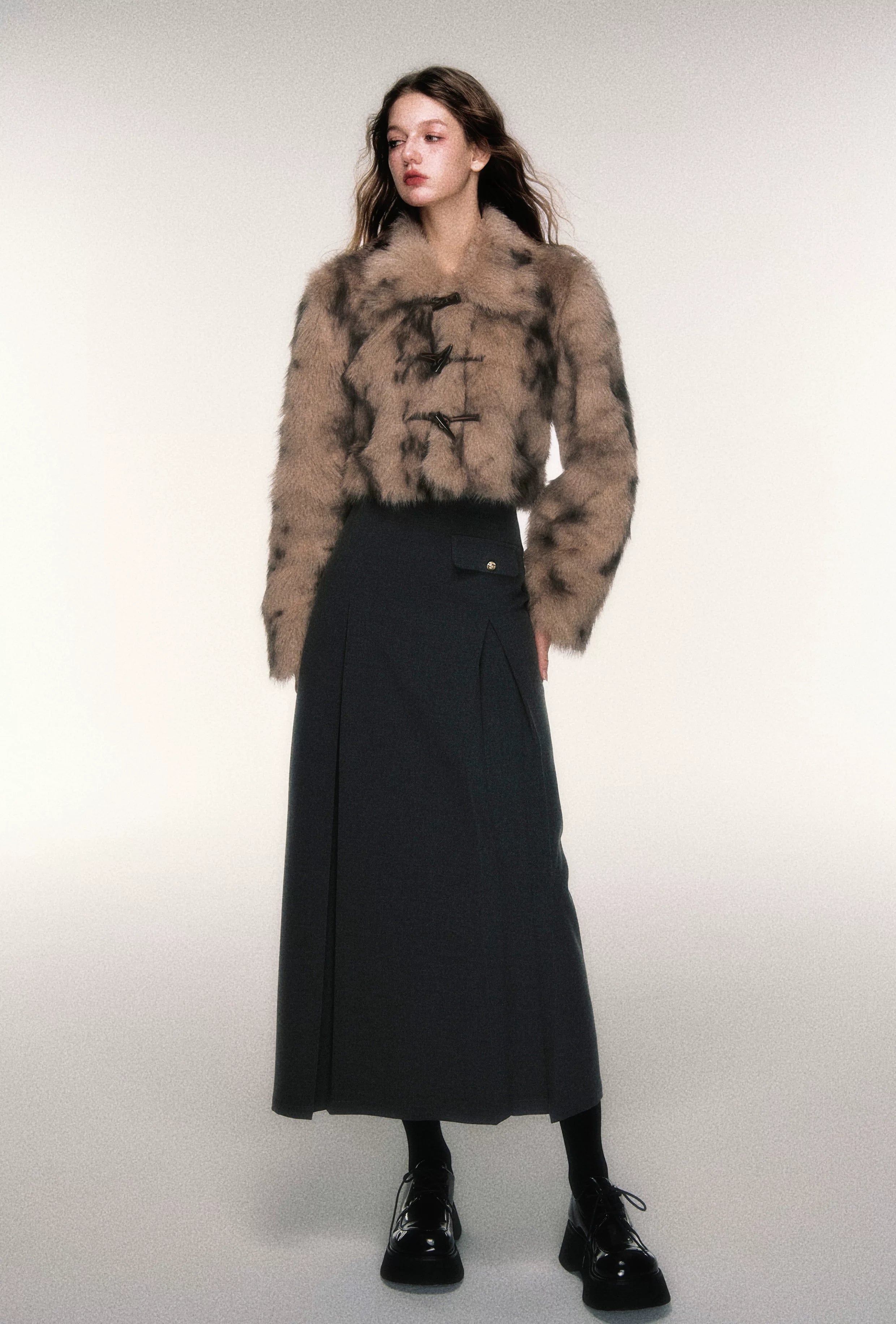 Sweet-Cool Leopard Faux Fur Cropped Jacket