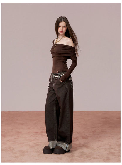 Long Sleeve Lyocell Blend Fitted T-Shirt