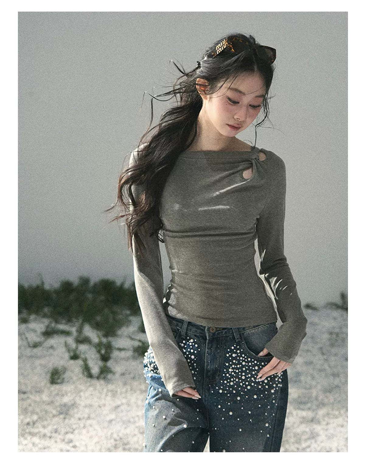 Silent Poem Asymmetrical Knot Top