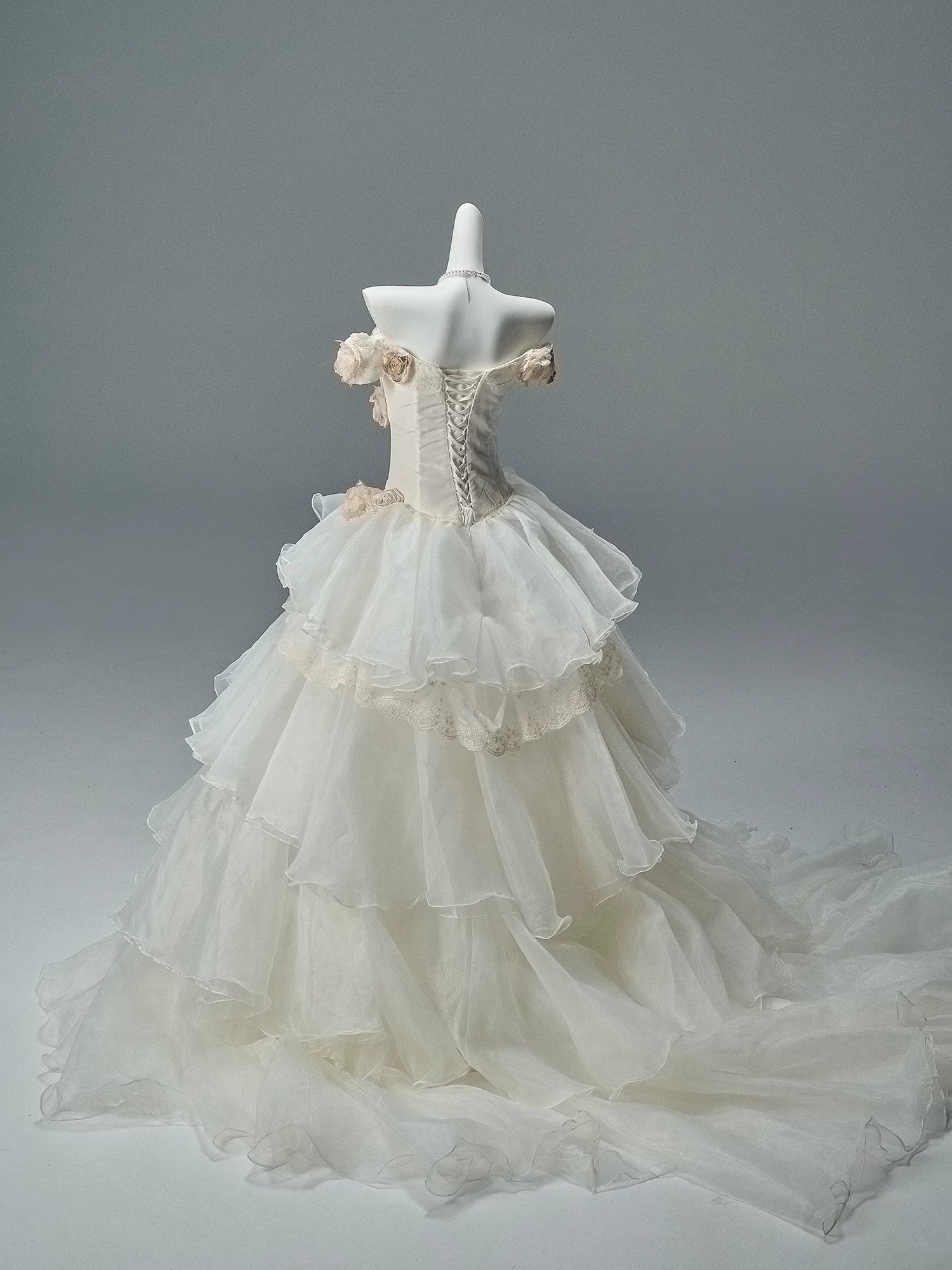 “Whispering Woods” Floral Off-Shoulder Couture Gown