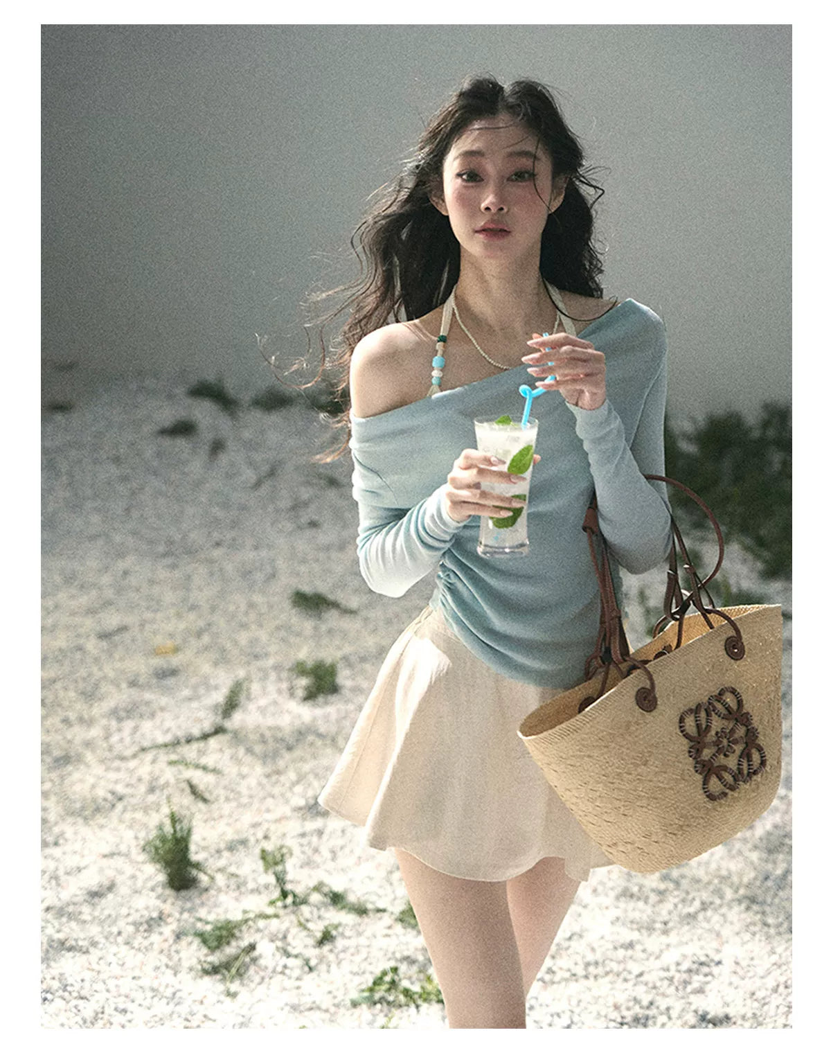 Sugar Frost Off-Shoulder Top
