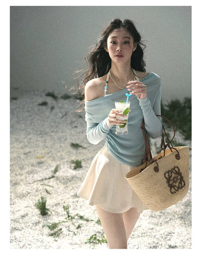 Sugar Frost Off-Shoulder Top