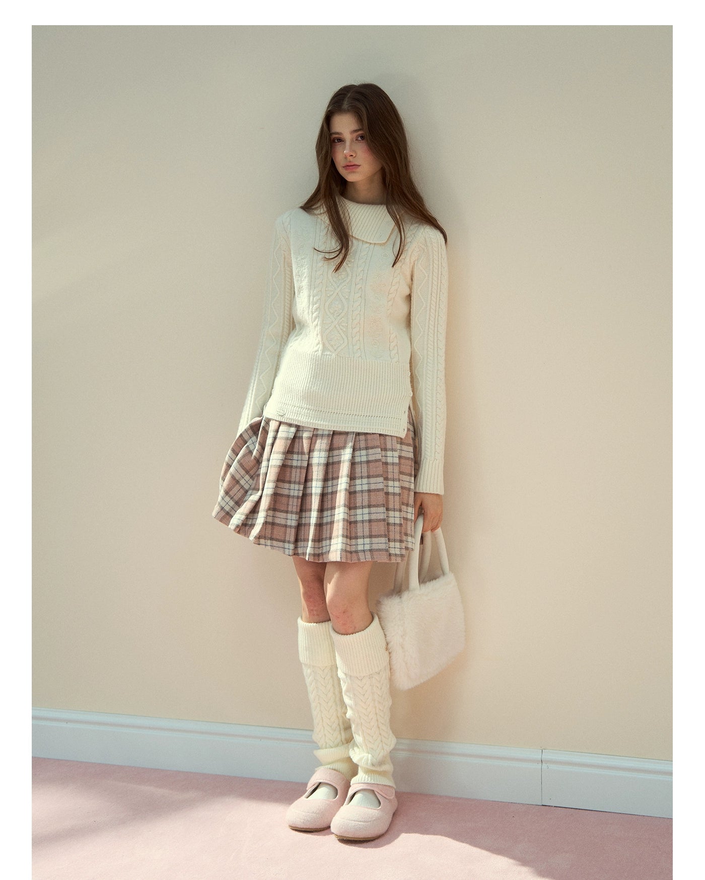 Winter Whisper Cable Knit Turtleneck Sweater