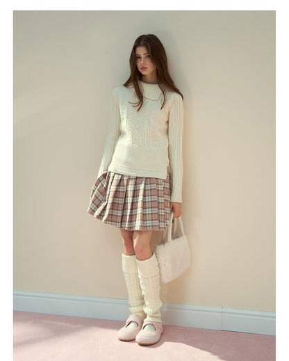 Winter Whisper Cable Knit Turtleneck Sweater