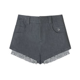 High-Waist Color-Block Layered Pumpkin Shorts - CHINASQUAD