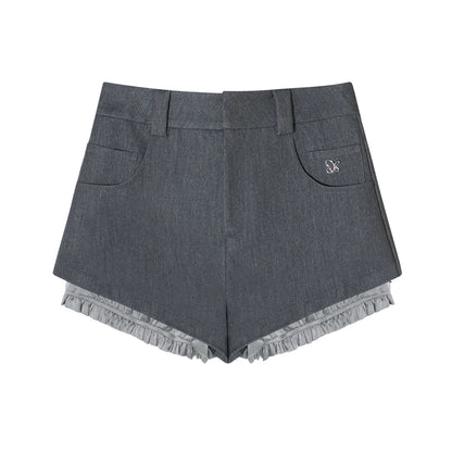 High-Waist Color-Block Layered Pumpkin Shorts - CHINASQUAD