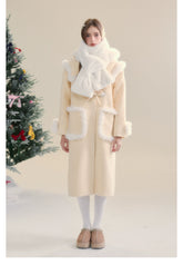 Cream Yellow Long Woolen Coat - CHINASQUAD