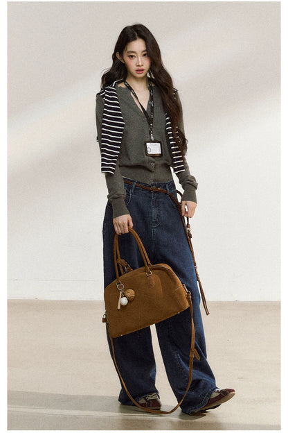 Classic Indigo High-Stretch Wide-Leg Jeans