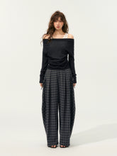 Fake Two-Piece Color-Block Draped Collar Knit Top - CHINASQUAD