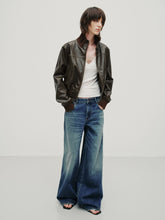 Vintage Blue Washed Wide-Leg Jeans - CHINASQUAD