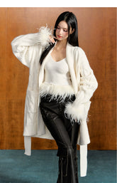 Ostrich Feather Cardigan & Vest Set - CHINASQUAD