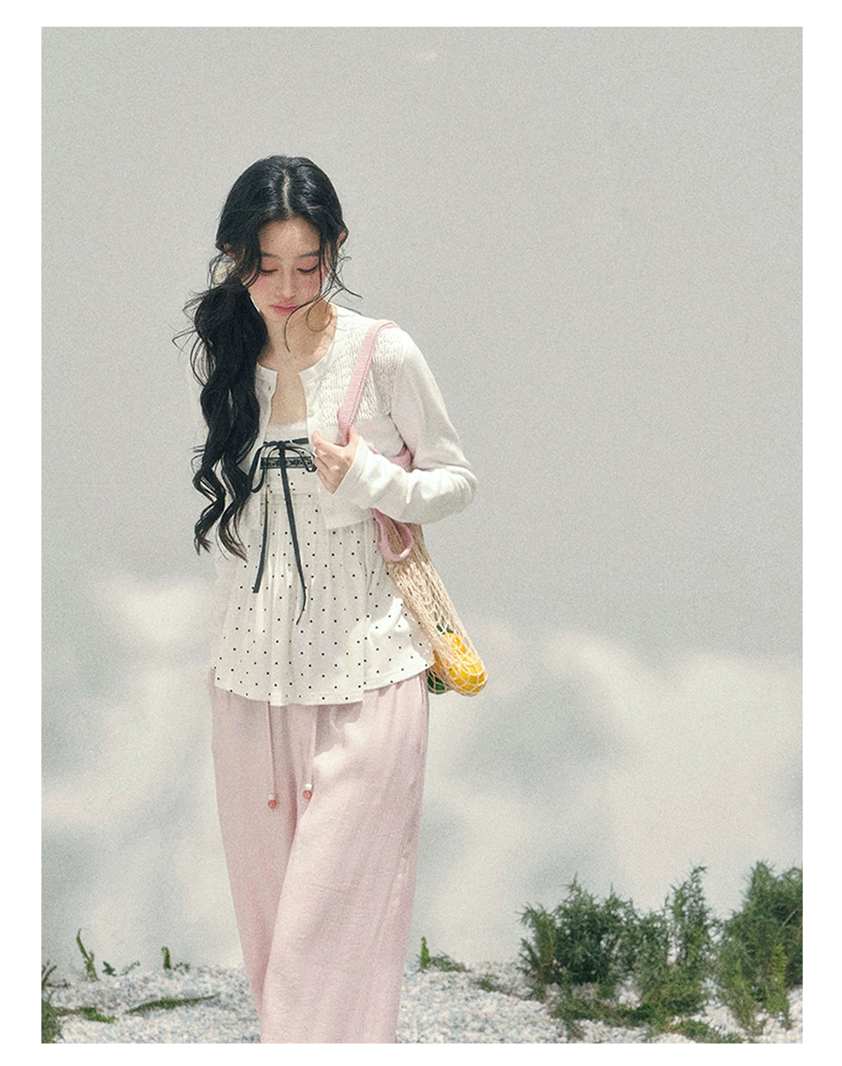 Polka Dot Brandy Lace Two-Piece Top Set