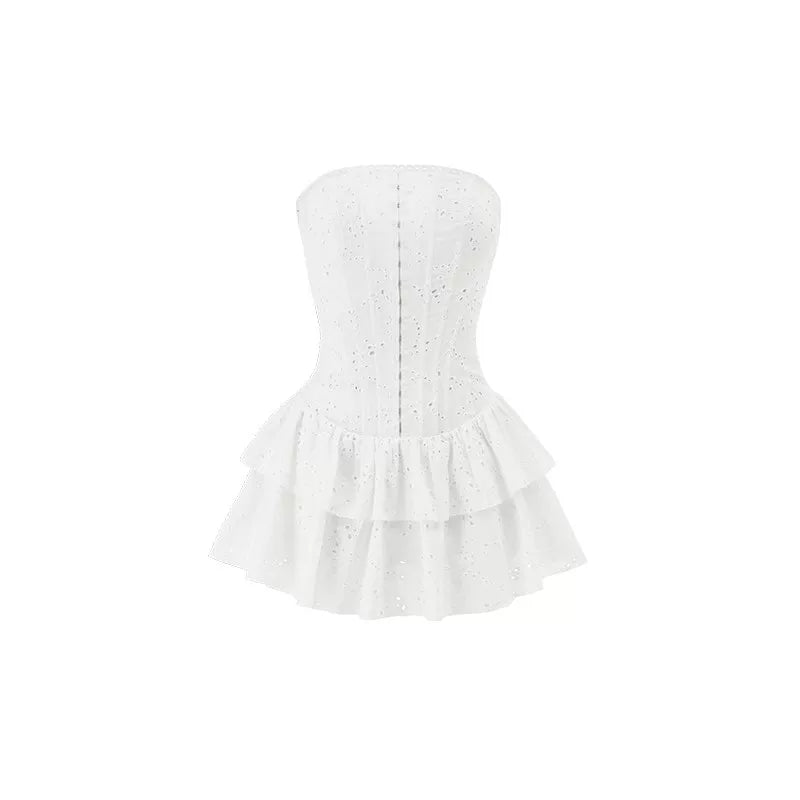 Cotton Jacquard Boned Fit-and-Flare Dress