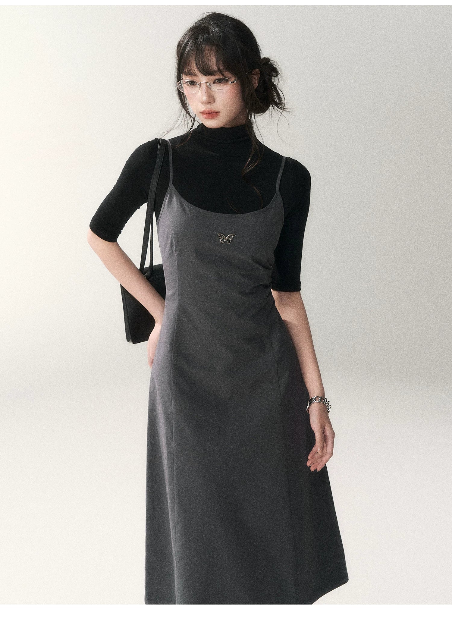 Minimalist Cotton A-Line Slip Midi Dress